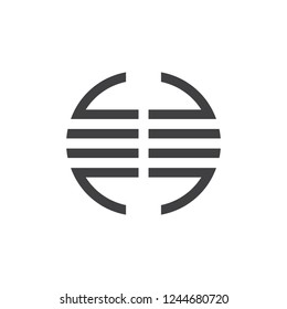 abstract circle stripes line art brand logo vector