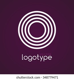 Abstract circle stripes logotype icon vector illustration