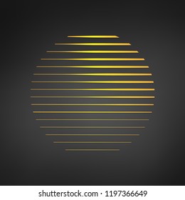 abstract circle of stripes, sun logo concept. vector illustration isolated on black background. - Shutterstock ID 1197366649