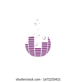 Abstract circle and stripes vector illustration.
