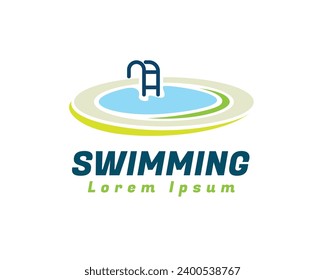 abstract circle swimming pool logo symbol design template illustration inspiration