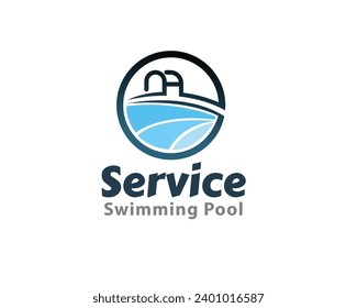 abstract circle swimming pool logo symbol design template illustration inspiration