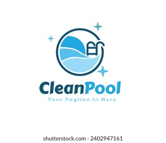 diseño de la ilustración del logotipo de la piscina de círculo abstracto de la piscina