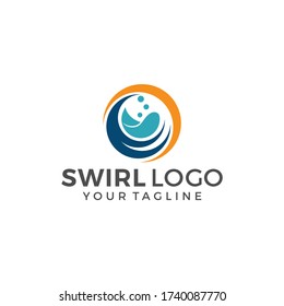 Resumen Modelo de logotipo de giro circular en círculo Diseño de ilustración