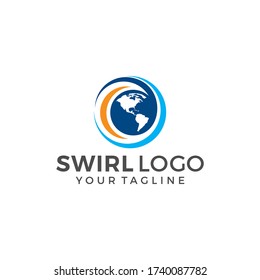 Resumen Modelo de logotipo de giro circular en círculo Diseño de ilustración