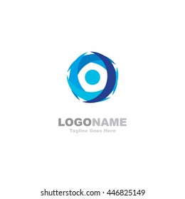 Abstract Circle Swoosh Team Blue Corporate Logo