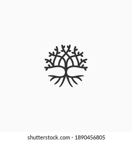 abstract circle symmetrical tree vector
