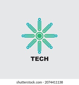 abstract circle tech logo template