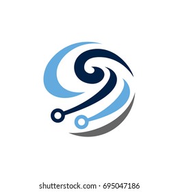 abstract circle tech logo template