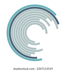 Abstract circle technology background. Infographic template with color round stripes. Circular lines graph. Abstract geometric shape. Vector color illustration. - Powered by Shutterstock - Get 15% off with code: PIKWIZARD15