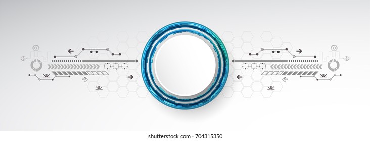 Abstract circle technology concept. Circuit board, high computer color background. Vector illustration