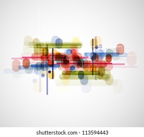 Abstract circle technology dynamic fade background.