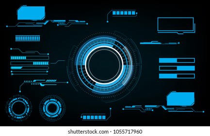 Abstract circle technology futuristic interface HUD concept , vector illustration.