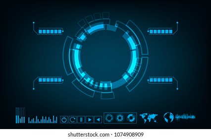 Abstract circle technology futuristic interface HUD concept , vector illustration.