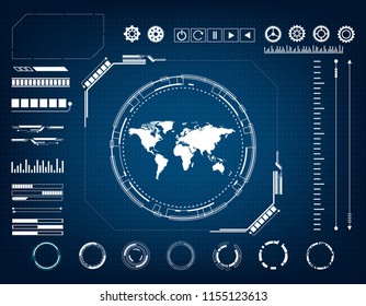 Abstract circle technology futuristic interface HUD concept , vector illustration.