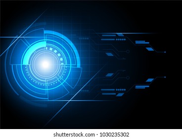 Abstract circle technology with lens flare light effect