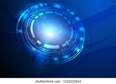 Abstract Circle Technology with Light Blue Background, Vector Illustration
