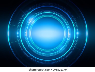 Abstract  Circle  Technology with Light Blue Background, Vector Illustration