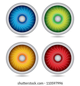 Abstract circle template set with decorative spiral
