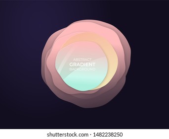 Abstract circle text box with soft modern gradients and 3d effect. Background vector illustration.