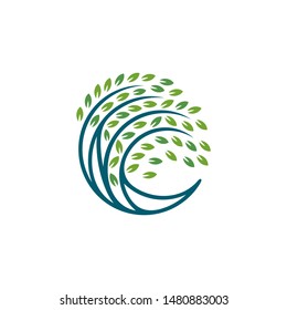 Abstract Circle tree logo design can be used as symbols, brand identity, icons, or others. nature logo inspiration. Color and text can be changed according to your need.