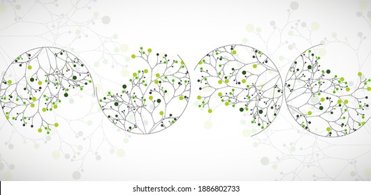 Abstract circle tree vector. Ecology creative background.