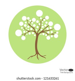 Abstract circle tree. Vector Illustration.