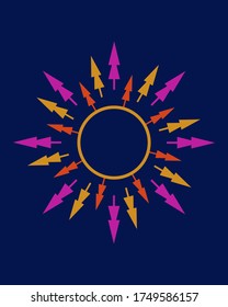 abstract circle of trees in different collors, catchy and stylish design element, could be used as a poster, print and element of decor