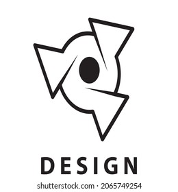 Resumen Logo Círculo y triángulo. Diseño de logotipo minimalista. Logotipos creativos. Los elementos son bonitos y sencillos.
