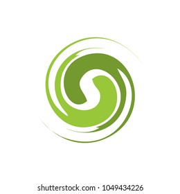 abstract circle twirl vector logo