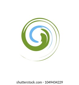 abstract circle twirl vector logo