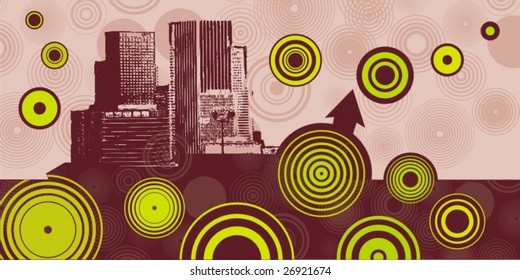 Abstract circle urban design, vector series.
