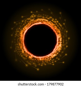 Abstract circle as vector fireworks motion. Version without sample text.