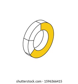 Сhart abstract circle. Vector line, 3d stroke isometric, color web icon, new flat style. Creative illustration design, abstract idea for infographics.
