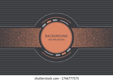 Abstract circle vector stylish illustration with thin gray lines, noise. Place for text, background, cover.