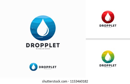 Abstract Circle Water Drop logo designs vector, Dropplet logo symbol