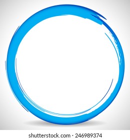 Abstract circle Water splash or Blue Grungy Circle Brush stroke 