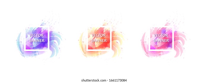 Abstract circle watercolor splash, graphic design frame with text for banner, flyer, poster, advertisement
