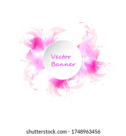 Abstract circle watercolor splash, graphic design frame with text for banner, flyer, poster, advertisement