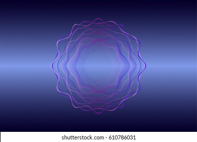 Abstract circle wave background in purple and blue color.