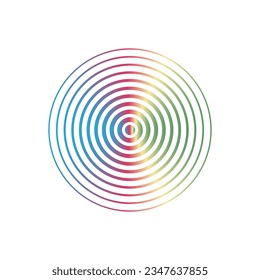 Abstract Circle Wave Gradient Color