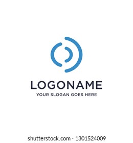 Abstract circle wave, internet, signal logo icon vector on white background