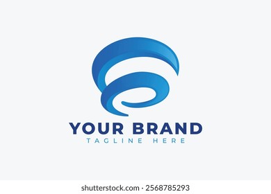 Abstract Circle Wave Ribbon Logo Design Element