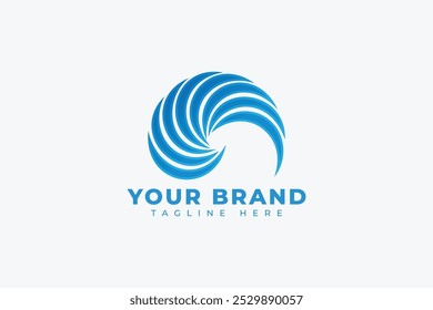 abstract circle wave shell vector logo design element