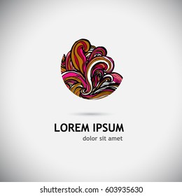 Abstract circle of waves. Vector