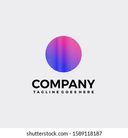 abstract circle wavy line icon gradient 
