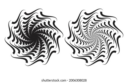 Abstract circle with wavy lines as spiral. Logo or icon for any projects.