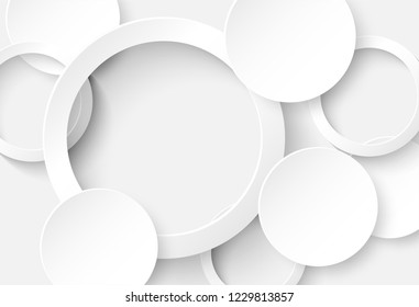 Abstract. Circle white Background ,light and shadow.Vector