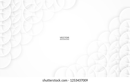 Abstract. Circle white background ,light and shadow. copy space .Vector