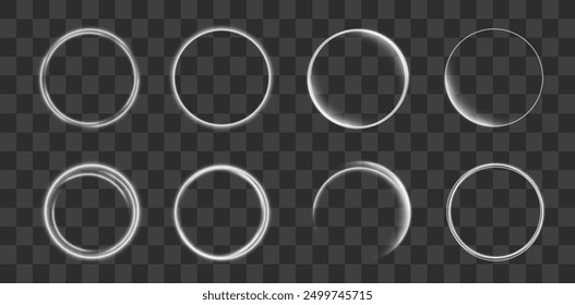 Abstract circle, white color glowing lines background. Curve white line light effect. Light cool whirlwind.